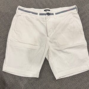 Express Men's Cream Flat Front Shorts